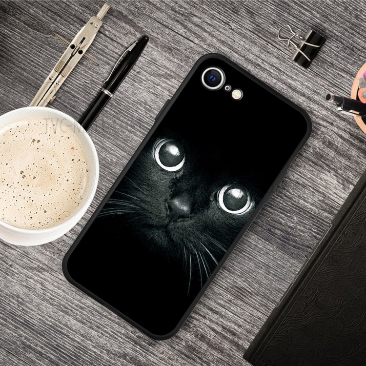 Matte Pattern Printing TPU Shell Case for iPhone SE (2nd Generation)/8/7 - Cat-5
