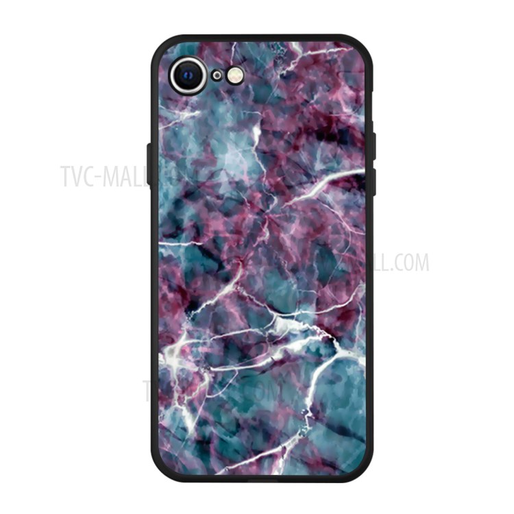 Matte Pattern Printing TPU Shell Case for iPhone SE (2nd Generation)/8/7 - Marble Pattern-1