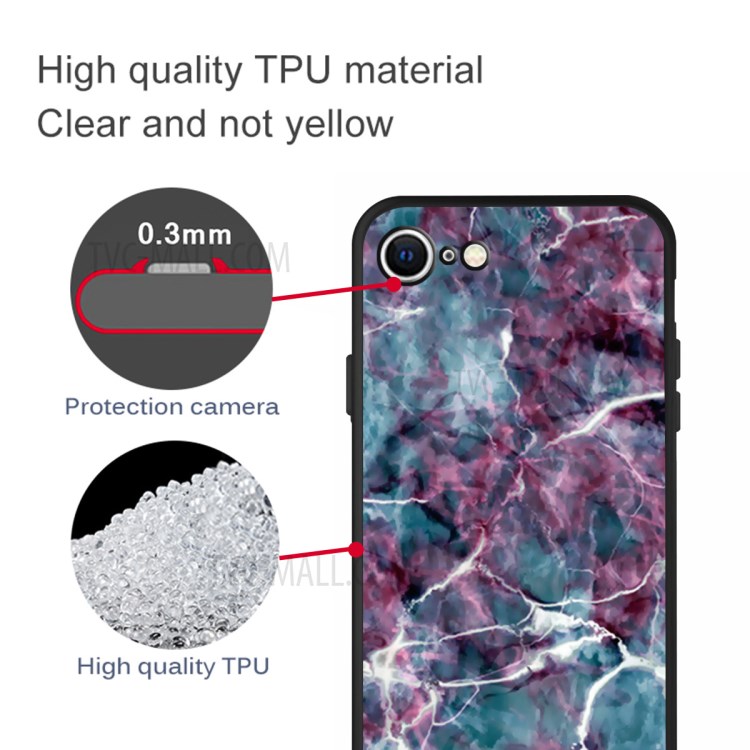 Matte Pattern Printing TPU Shell Case for iPhone SE (2nd Generation)/8/7 - Marble Pattern-2