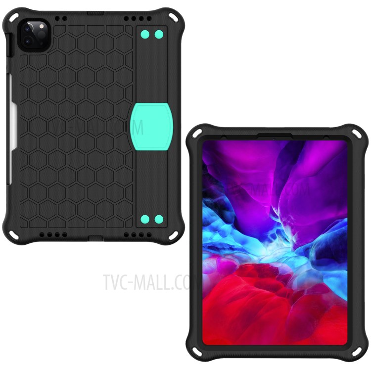 Honeycomb Texture EVA Tablet Hybrid Tablet Case for iPad Pro 11-inch (2020)/(2018) - Black/Cyan-1