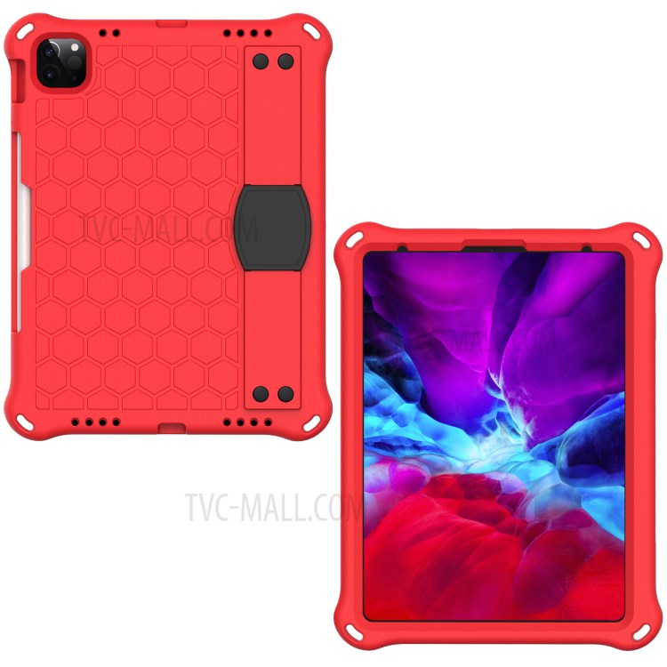 Honeycomb Texture EVA Tablet Hybrid Tablet Case for iPad Pro 11-inch (2020)/(2018) - Red/Black-1