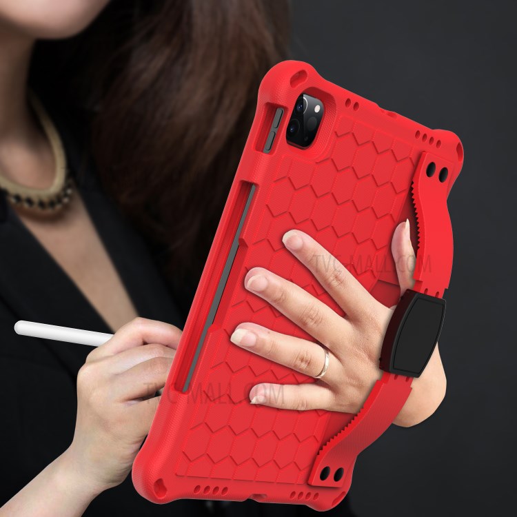 Honeycomb Texture EVA Tablet Hybrid Tablet Case for iPad Pro 11-inch (2020)/(2018) - Red/Black-4