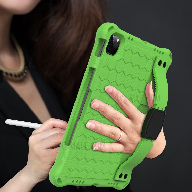 Honeycomb Texture EVA Tablet Hybrid Tablet Case for iPad Pro 11-inch (2020)/(2018) - Green/Black-4