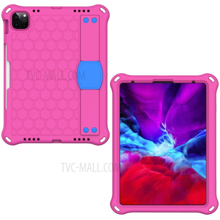 Honeycomb Texture EVA Tablet Hybrid Tablet Case for iPad Pro 11-inch (2020)/(2018) - Rose/Blue-1