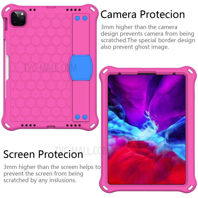 Honeycomb Texture EVA Tablet Hybrid Tablet Case for iPad Pro 11-inch (2020)/(2018) - Rose/Blue-2