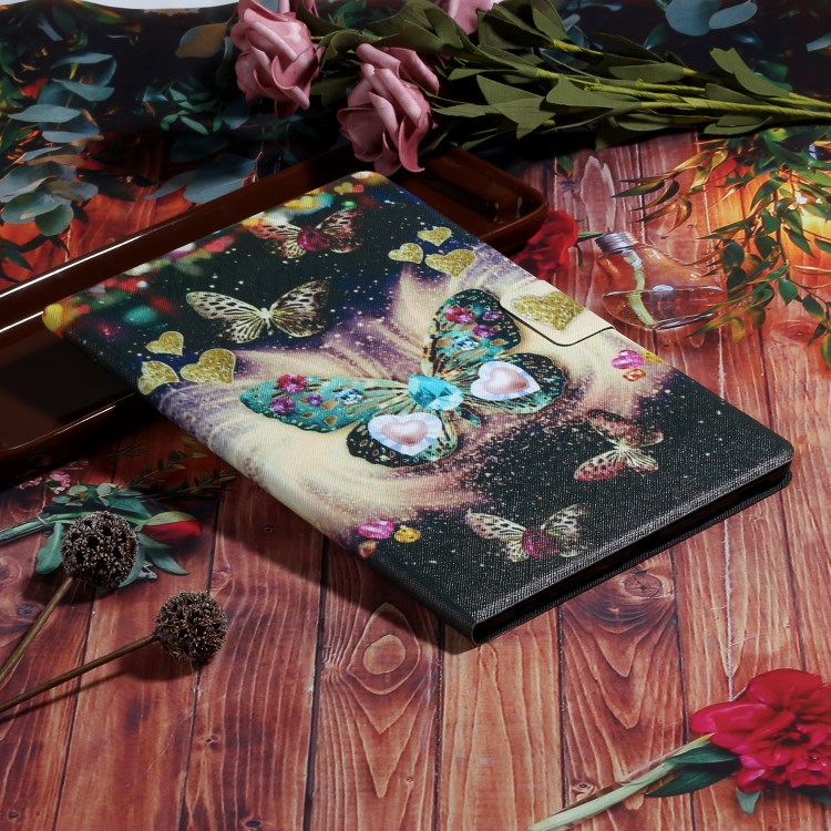 Characteristic Patterned Leather Stand Tablet Cover for iPad Air 2/(2013)/iPad 9.7-inch (2017)/(2018) - Butterflies-6