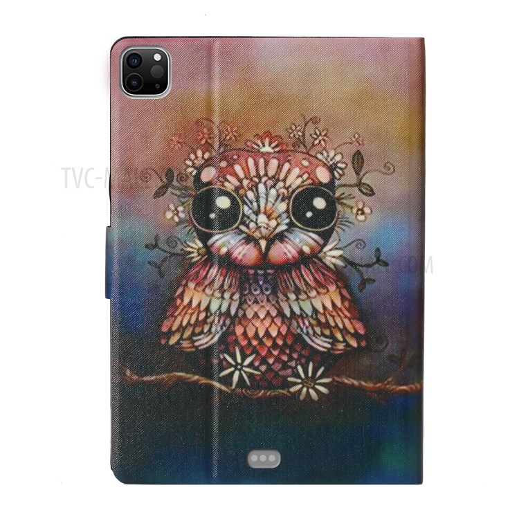 Pattern Printing Card Slots Flip Leather Tablet Cover for iPad Pro 11-inch (2020)/(2018) - Owl-3
