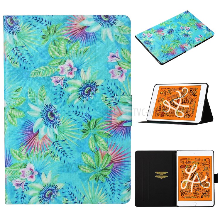 Pattern Printing Card Slots Flip Leather Tablet Shell for iPad Mini (2019) 7.9 inch/Mini 4/Mini 3/Mini 2/Mini - Flowers-1