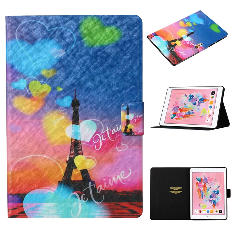 Pattern Imprimer Carte Slots Flip Leather Tablet Cover Pour Ipad Air 10,5 Pouces (2019) / Ipad 10.2 (2021) / (2020) / (2019) - Tour Eiffel