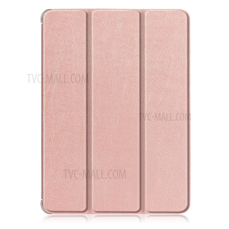 Litchi Skin PU Leather Tri-fold Stand Tablet Cover for iPad Pro 12.9-inch (2020) - Rose Gold-6