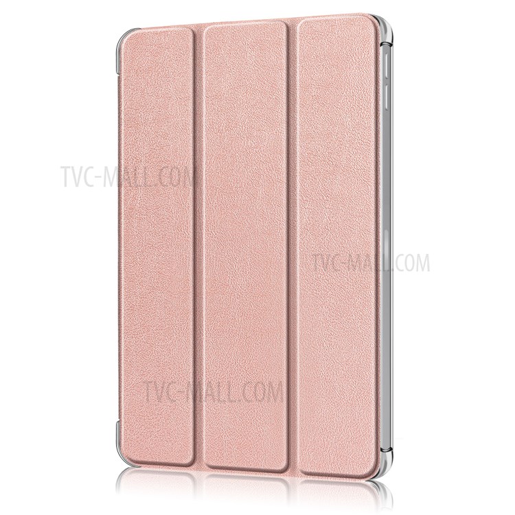 Litchi Skin PU Leather Tri-fold Stand Tablet Cover for iPad Pro 12.9-inch (2020) - Rose Gold-8
