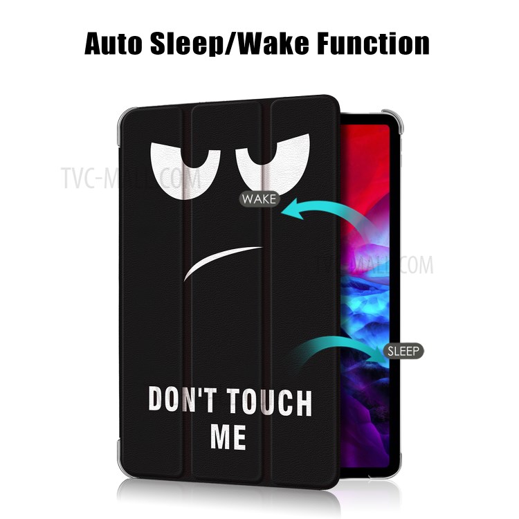 Pattern Printing Tri-fold Stand Leather Auto Wake/Sleep Tablet Case for iPad Pro 12.9-inch (2020)/(2018) - Don't Touch Me-2