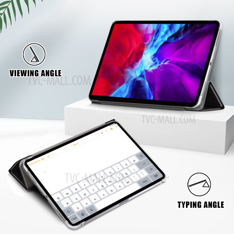 Pattern Printing Tri-fold Stand Leather Auto Wake/Sleep Tablet Case for iPad Pro 12.9-inch (2020)/(2018) - Butterfly and Flower-12