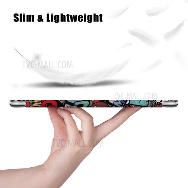 Pattern Printing Tri-fold Stand Leather Auto Wake/Sleep Tablet Case for iPad Pro 12.9-inch (2020)/(2018) - Cartoon Graffiti-3