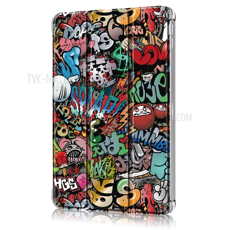 Pattern Printing Tri-fold Stand Leather Auto Wake/Sleep Tablet Case for iPad Pro 12.9-inch (2020)/(2018) - Cartoon Graffiti-8