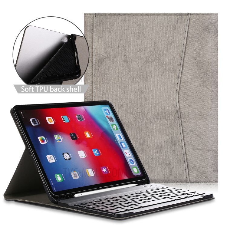 PU Leather + TPU Tablet Cover Case for iPad Pro 11-inch (2020)/iPad Pro 11-inch (2018) - Grey-1