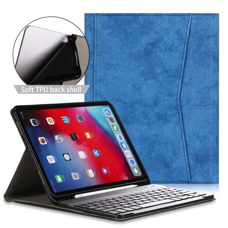 PU Leather + TPU Tablet Cover Case for iPad Pro 11-inch (2020)/iPad Pro 11-inch (2018) - Dark Blue-1