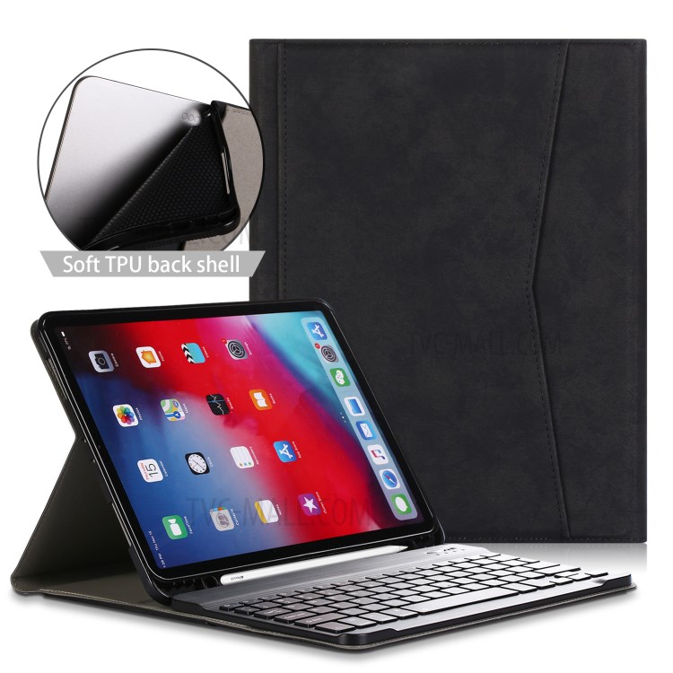 PU Leather + TPU Tablet Cover Case for iPad Pro 11-inch (2020)/iPad Pro 11-inch (2018) - Black-1