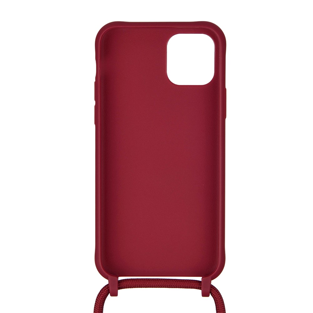 Caixa de Telefone Soft TPU Com Pulseira Multifuncional Para o Iphone 11 Pro 5,8 Polegadas de Acessório de Telefone Celular - Vermelho-3