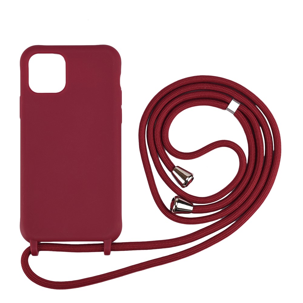 Soft TPU Case Phone Case with Multi-function Strap for iPhone 11 6.1-inch - Red-1