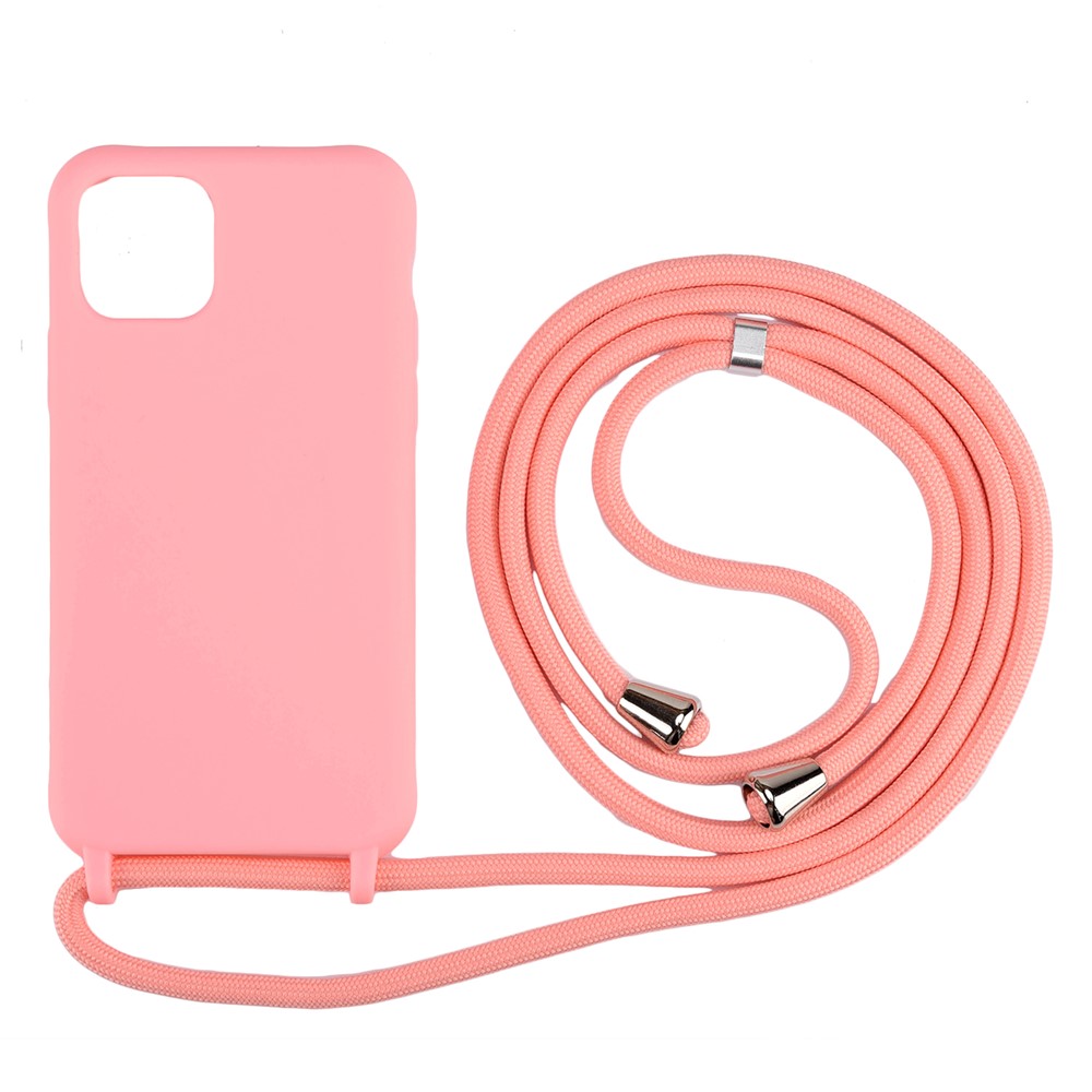 Soft TPU Case Phone Case with Multi-function Strap for iPhone 11 6.1-inch - Pink-1