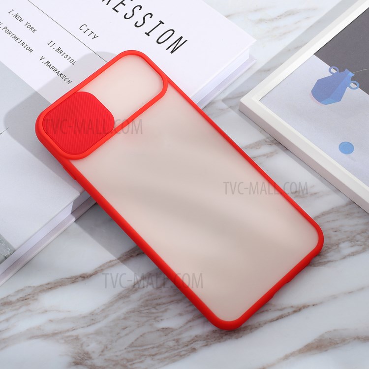 Matte PC + TPU Combo Phone Case with Slide Camera Protection Cover for iPhone 8 Plus/7 Plus 5.5 inch - Red-3