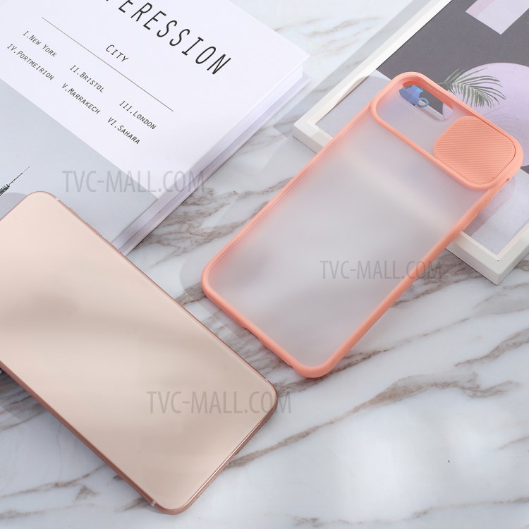 Matte PC + TPU Combo Phone Case with Slide Camera Protection Cover for iPhone 8 Plus/7 Plus 5.5 inch - Pink-6