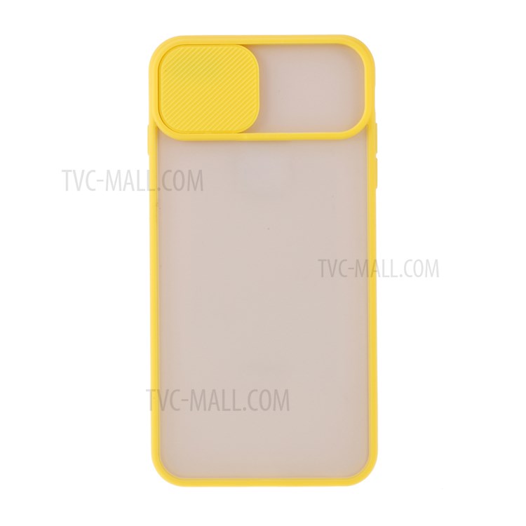 Caixa de Telefone Combinada de PC + TPU Com Tampa de Proteção Contra Câmera Deslizante Para Iphone 8 Plus/7 Plus 5,5 Polegadas - Amarelo-2