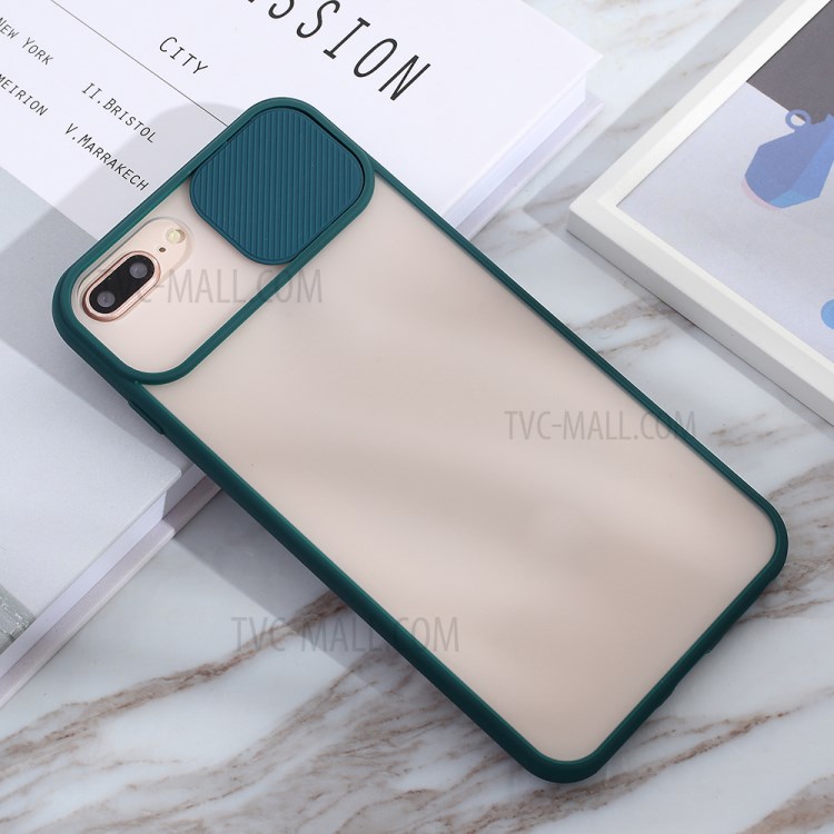 Cassa Del Telefono Combinata Opaco PC + TPU Con La Copertura Di Protezione Della Fotocamera Scivolo Per IPhone 8 Plus / 7 Più 5,5 Pollici - Verde-4