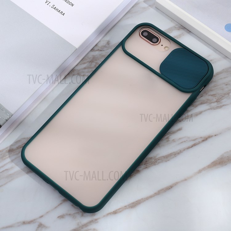 Cassa Del Telefono Combinata Opaco PC + TPU Con La Copertura Di Protezione Della Fotocamera Scivolo Per IPhone 8 Plus / 7 Più 5,5 Pollici - Verde-5