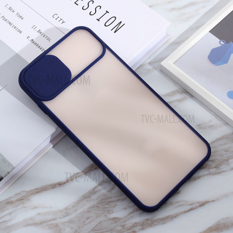 Caja Del Teléfono Combinado Mate PC + TPU Con La Cubierta De Protección De La Cámara De Diapositivas Para El Iphone 8 Más / 7 Más 5,5 Pulgadas - Azul-3