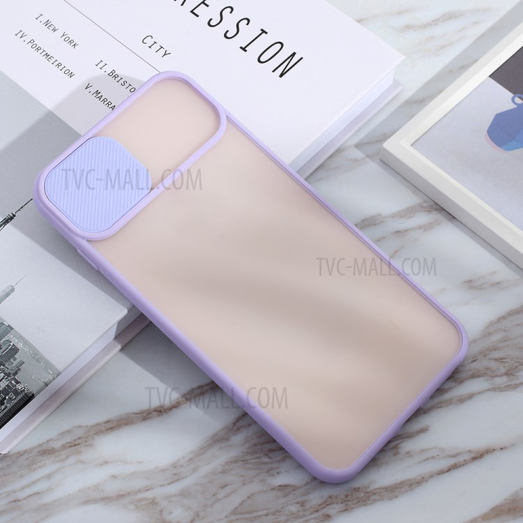 Matte PC + TPU Combo Phone Case with Slide Camera Protection Cover for iPhone 8 Plus/7 Plus 5.5 inch - Purple-3