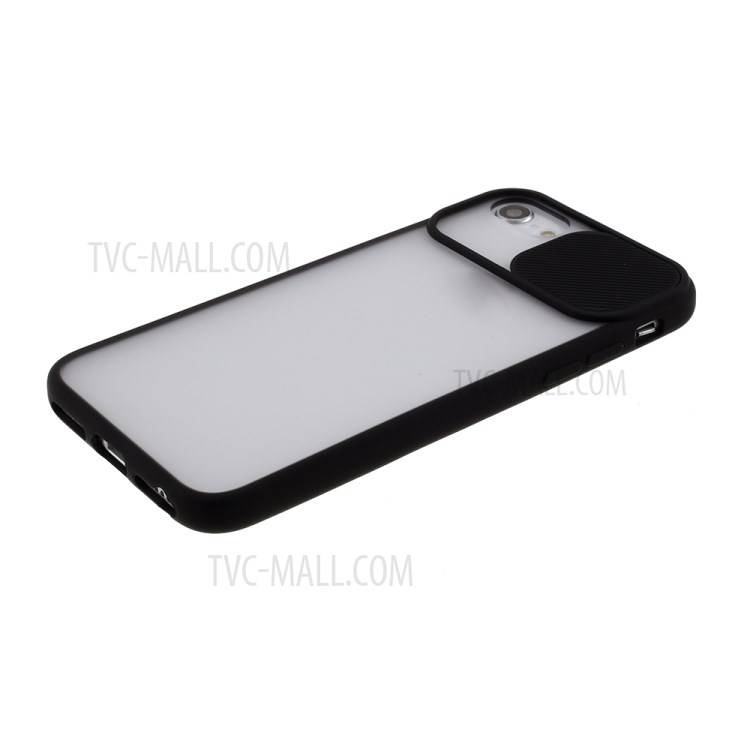 Matte PC + TPU Phone Shell with Slide Camera Cover for iPhone SE (2nd Generation)/8/7 - Black-5