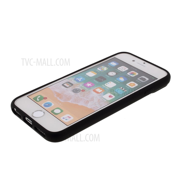 Matte PC + TPU Phone Shell with Slide Camera Cover for iPhone SE (2nd Generation)/8/7 - Black-7