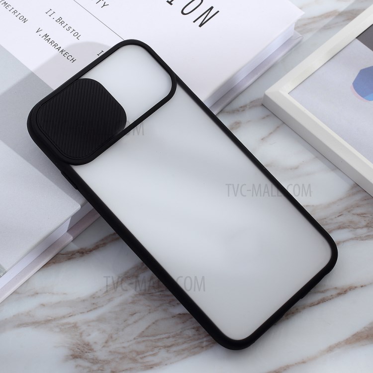 Matte PC + TPU Phone Shell with Slide Camera Cover for iPhone SE (2nd Generation)/8/7 - Black-9