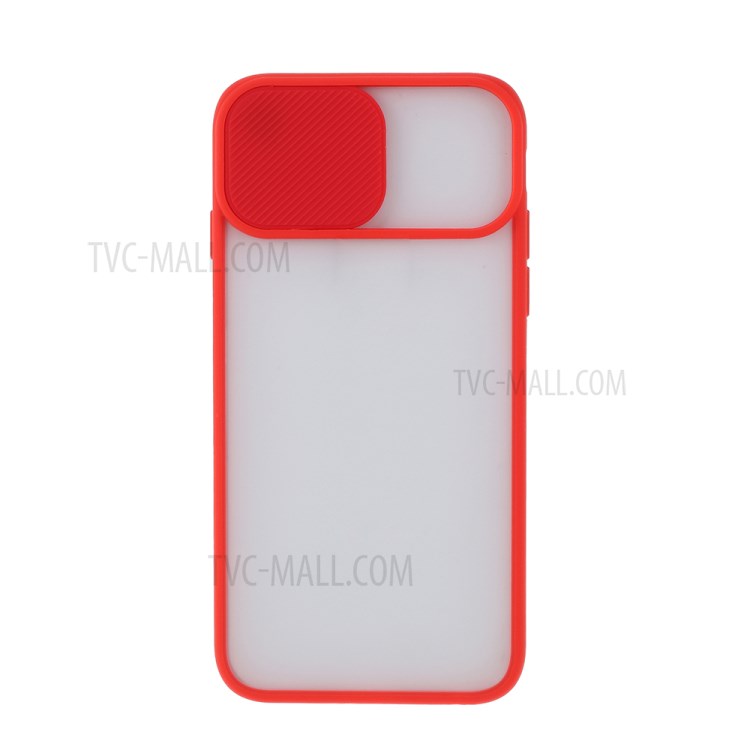 Matte PC + TPU Phone Shell with Slide Camera Cover for iPhone SE (2nd Generation)/8/7 - Red-2