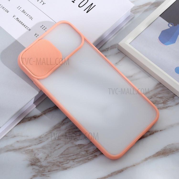 Matte PC + TPU Phone Shell with Slide Camera Cover for iPhone SE (2nd Generation)/8/7 - Pink-4
