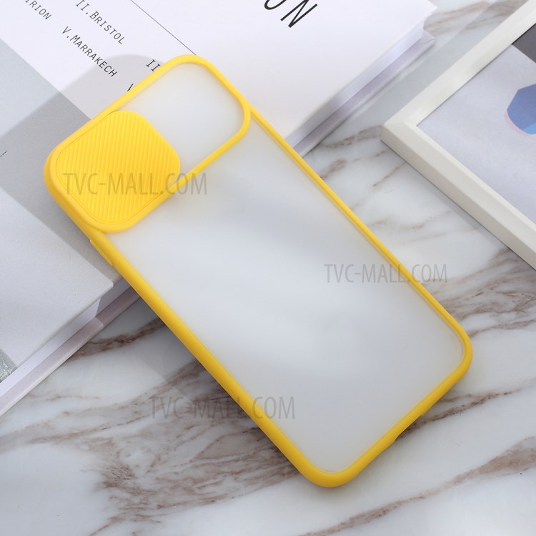 Matte PC + TPU Phone Shell with Slide Camera Cover for iPhone SE (2nd Generation)/8/7 - Yellow-3
