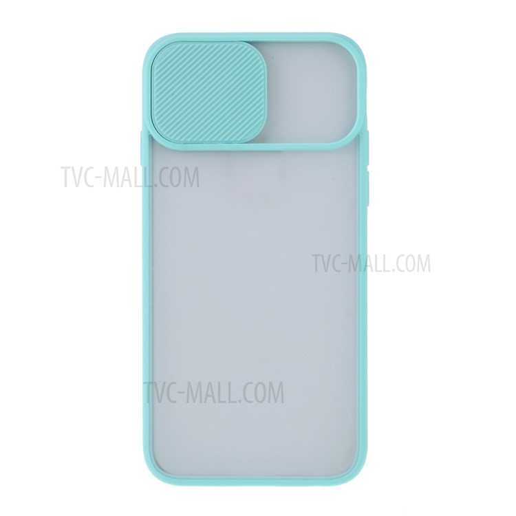 Matte PC + TPU Phone Shell with Slide Camera Cover for iPhone SE (2nd Generation)/8/7 - Cyan-2
