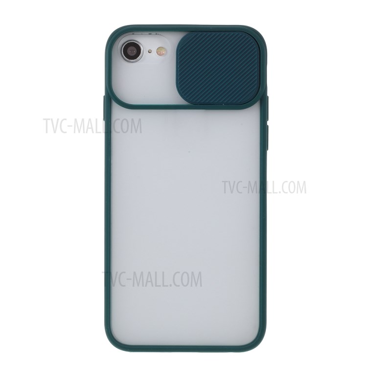 Escudo Do Telefone Mate PC + TPU Com Tampa Deslizante Da Câmera Para O Iphone Se (2ª Geração) / 07/08 - Verde-1