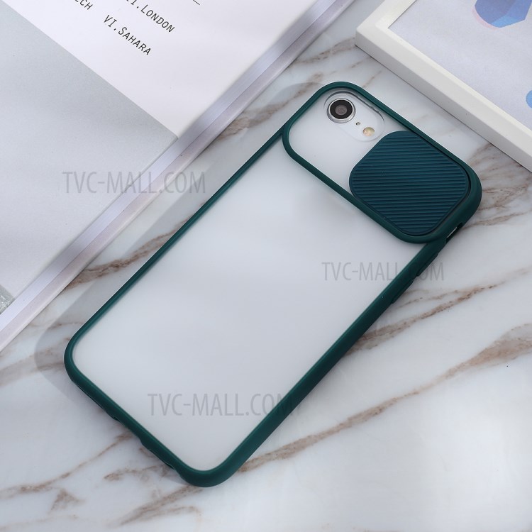 Escudo Do Telefone Mate PC + TPU Com Tampa Deslizante Da Câmera Para O Iphone Se (2ª Geração) / 07/08 - Verde-5