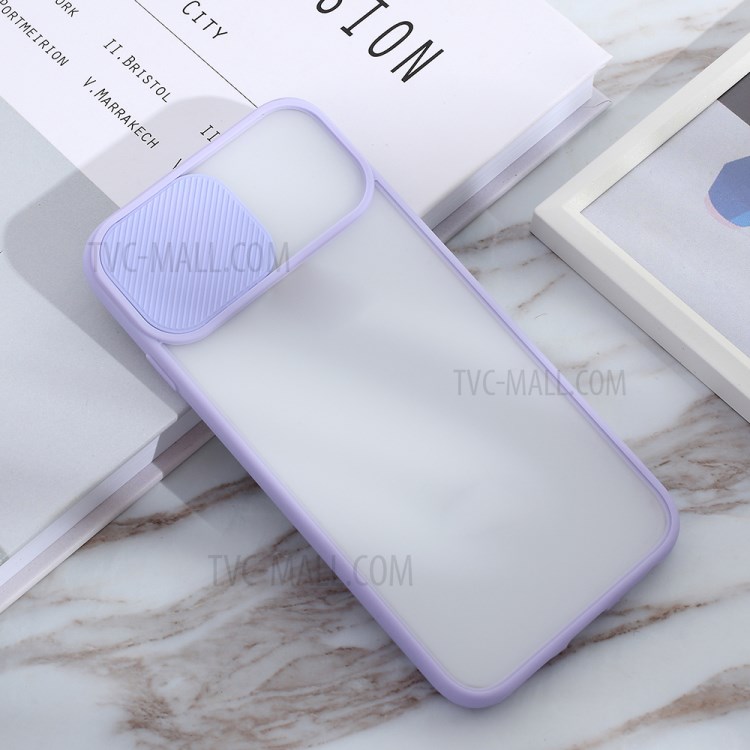 Matte PC + TPU Phone Shell with Slide Camera Cover for iPhone SE (2nd Generation)/8/7 - Purple-3