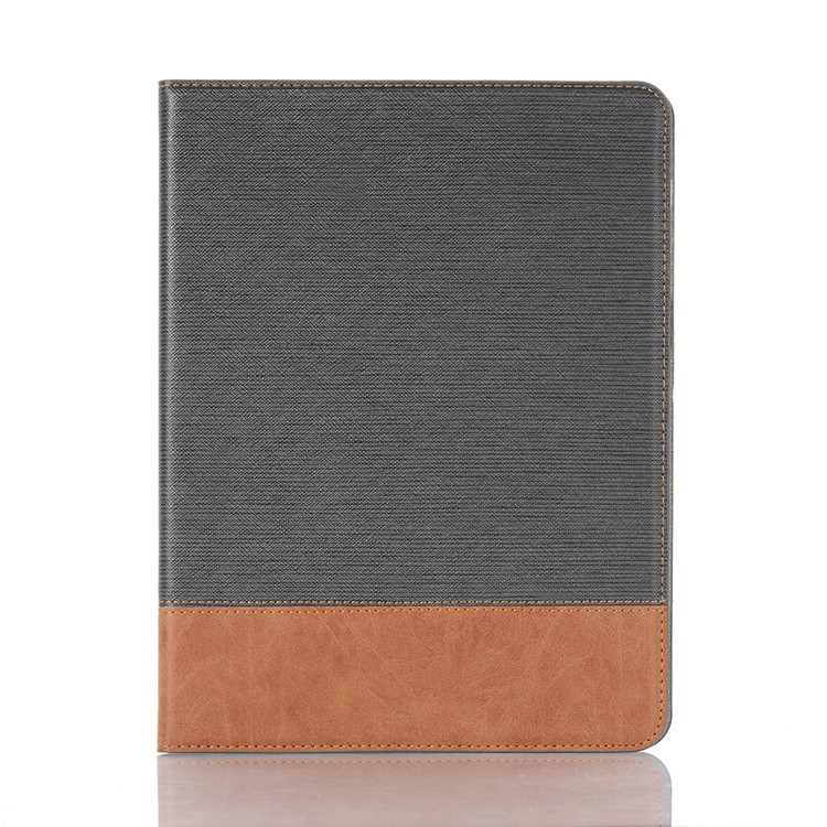 Cross Texture Splicing Leather Wallet Smart Cover for iPad Pro 12.9-inch (2020)/(2018) - Grey-1