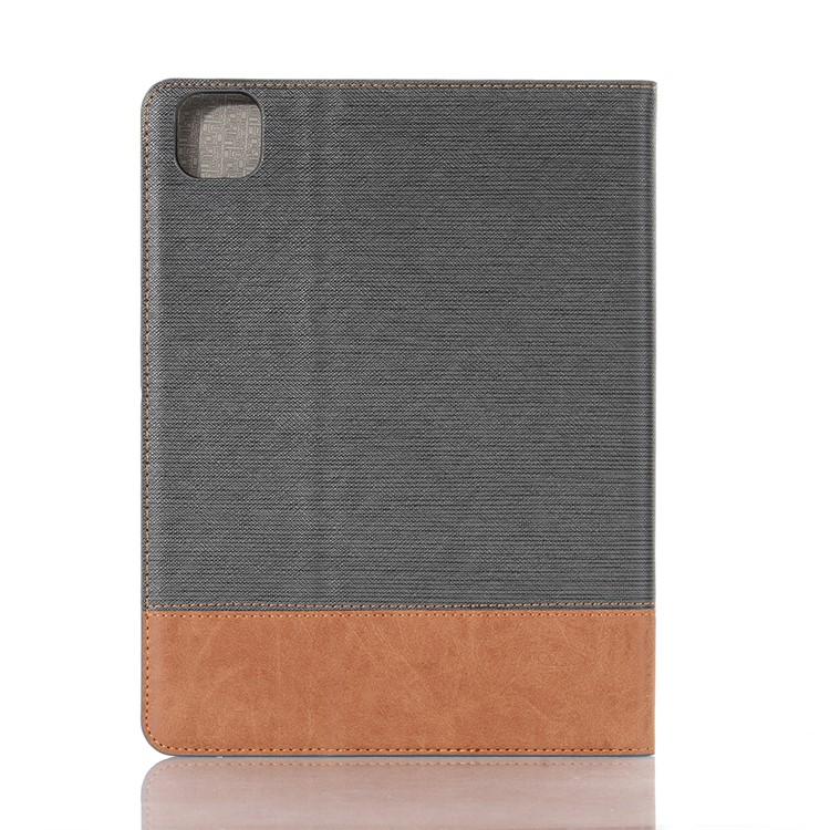 Cross Texture Splicing Leather Wallet Smart Cover for iPad Pro 12.9-inch (2020)/(2018) - Grey-2