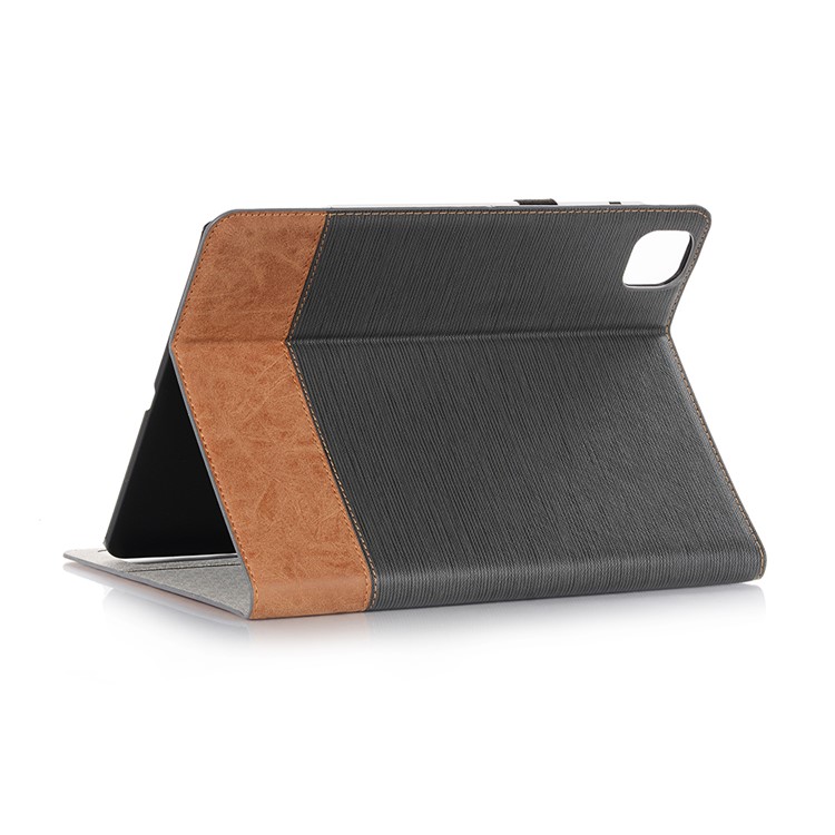 Cross Texture Splicing Leather Wallet Smart Cover for iPad Pro 12.9-inch (2020)/(2018) - Grey-3