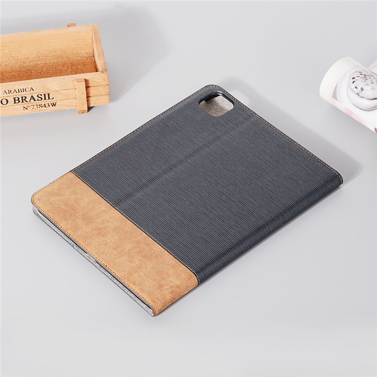 Cross Texture Splicing Leather Wallet Smart Cover for iPad Pro 12.9-inch (2020)/(2018) - Grey-8