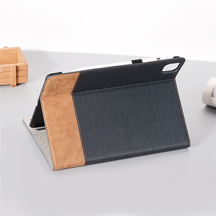 Cross Texture Splicing Leather Wallet Smart Cover for iPad Pro 12.9-inch (2020)/(2018) - Black-5