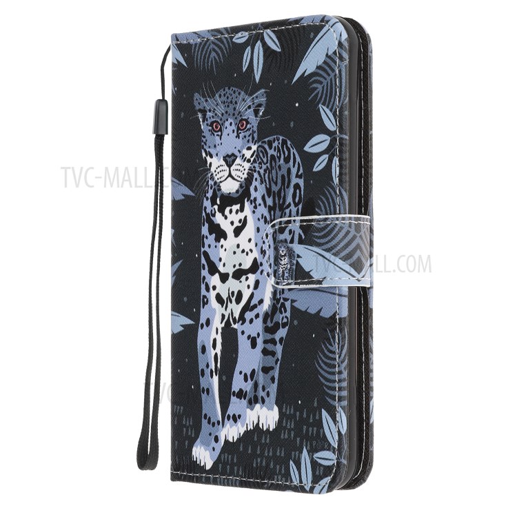 Pattern Printing Cross Texture Leather Wallet Cover with Strap for iPhone 11 6.1-inch - Leopard-4