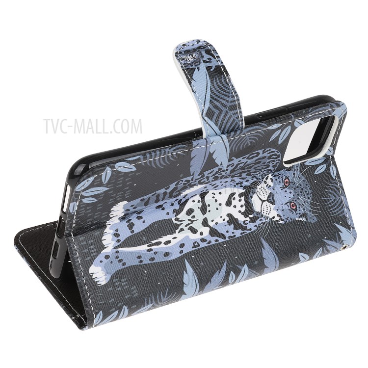 Pattern Printing Cross Texture Leather Wallet Cover with Strap for iPhone 11 6.1-inch - Leopard-6