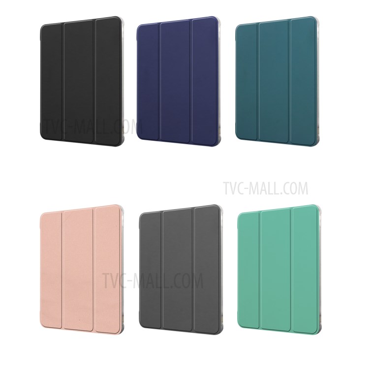 Tri-fold Stand Auto Wake/Sleep Leather Case with Pen Slot for iPad Pro 12.9-inch (2020)/(2018) - Blackish Green-11